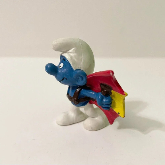 Smurfs Hang Glider Smurf Flying Wings Figure Peyo Figurine - Picture 2 of 12